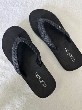 Cobian Black Braided-Style Flip Flops NWOT
